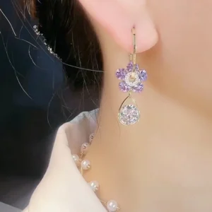 Oneswear™ Crystal Flower Germanium Earrings - Lymphatic Drainage