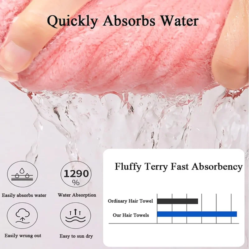 iRosesilk™ Super Absorbent Hair Towel Wrap for Wet Hair