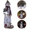 Christmas Decoration Woodland Snowman Holding Solar Lantern