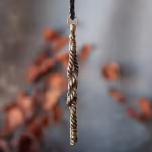 Sea knot pendant on leather cord. Sea node necklace. Metal rope jewelry. Handcrafted unique man accessory