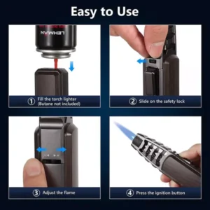 Halloween Big Sale Windproof Straight Torch Blue Flame Lighter
