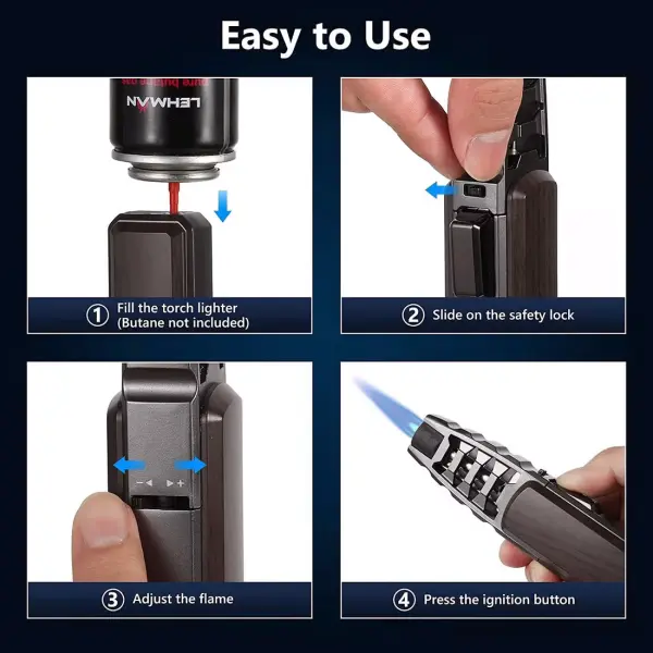 Halloween Big Sale Windproof Straight Torch Blue Flame Lighter