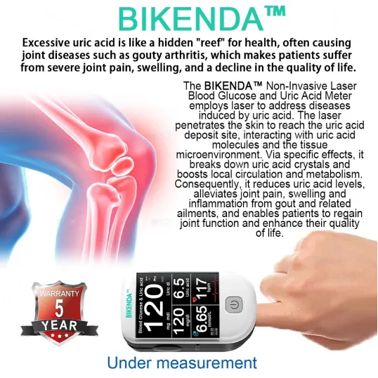 Bikenda™ Smart Multi-functional Non-invasive Laser Targeted Therapy: High Uric Acid Arthritis and Blood Sugar Detection Device