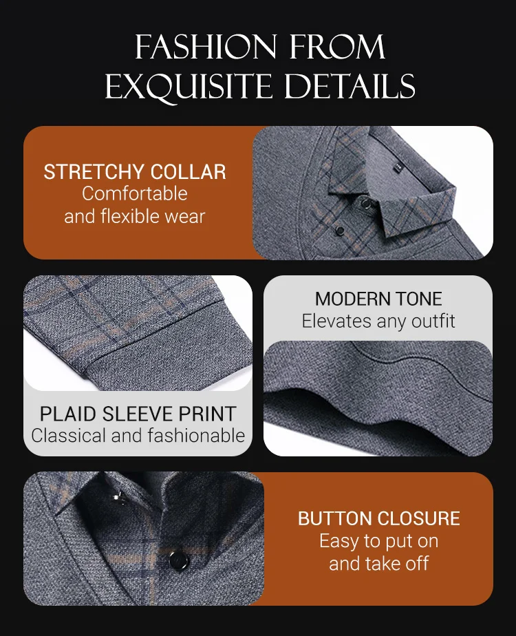 Men's Faux Two Piece Lapel Long-Sleeve Tops