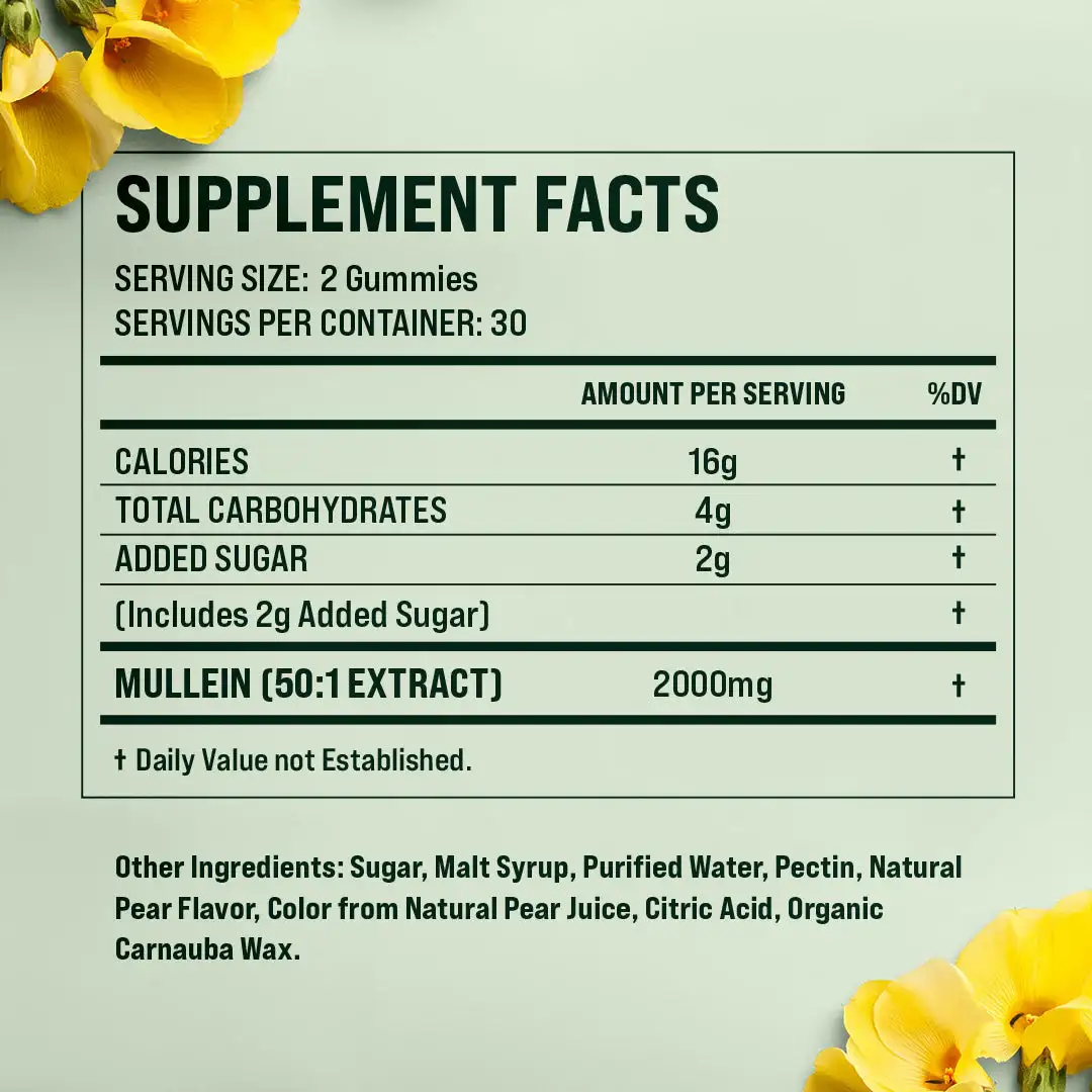 TrueLung™ Mullein Gummies + Free Mullein Extract