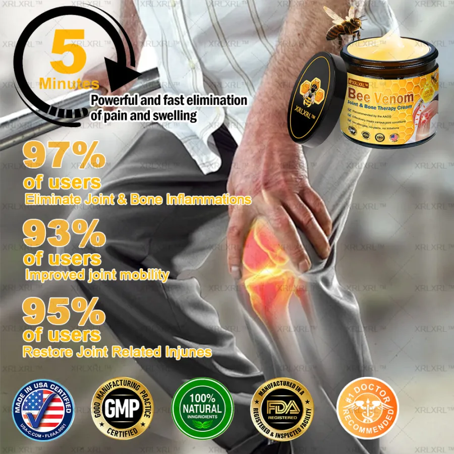 Raindew™ Bee Venom Pain Relief Bone Healing Cream Experience the groundbreaking power of Raindew™ Bee Venom Pain Relief Bone Healing Cream, a revolutionary solution for joint pain, inflammation, and bone health. Developed in collaboration with leading experts and the American College of Rheumatology (ACR), this cream combines scientific innovation with nature's finest remedy—bee venom—to deliver effective, fast-acting relief. Why Raindew™ Stands Out Fast Relief: Alleviates pain within 5 minutes. Lasting Results: Cures arthritis and promotes healing in just 4 weeks. Clinically Proven: Tested in FDA-registered laboratories and approved by orthopedic doctors. All-Natural: Safe, cruelty-free, and free from harmful chemicals. Transforming Joint and Bone Health Raindew™ addresses a range of orthopedic issues, including: Arthritis (Rheumatoid & Osteoarthritis) Gout Tendinitis & Bursitis Osteoporosis Carpal Tunnel Syndrome Sports Injuries & Sprains By targeting pain and inflammation at its source, the cream promotes: Tissue Repair & Regeneration Improved Joint Mobility & Flexibility Enhanced Blood Circulation Key Ingredients Bee Venom Filtrate: Contains melittin, a potent anti-inflammatory protein that reduces swelling and pain. Stimulates joint repair and promotes collagen production. Glucosamine: Vital for cartilage maintenance and repair. Enhances joint mobility and reduces stiffness. Arnica Extract: Relieves inflammation and encourages healing. Improves blood flow for faster recovery. MSM (Methylsulfonylmethane): Alleviates stiffness and promotes joint flexibility. Boosts collagen synthesis for stronger bones and joints. Chondroitin: Strengthens cartilage and accelerates bone repair. Improves nutrient absorption in joints. Vitamin K2: Optimizes calcium usage, supporting bone density and health. How to Use Apply a small amount to the affected area. Massage gently until fully absorbed. Use twice daily for best results. Doctor Endorsed & Risk-Free Backed by experts like Dr. John Brown, a renowned osteopathic medicine practitioner, Raindew™ offers a proven, natural approach to managing joint and bone conditions. Not satisfied? Enjoy peace of mind with our 100% money-back guarantee. Take Charge of Your Joint Health Today! Say goodbye to pain and reclaim your mobility with Raindew™ Bee Venom Pain Relief Bone Healing Cream. Order now and embrace a life free from discomfort! 🌟