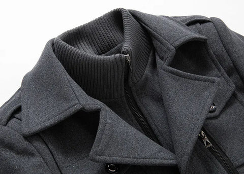 Windproof Wool Two-piece Coat