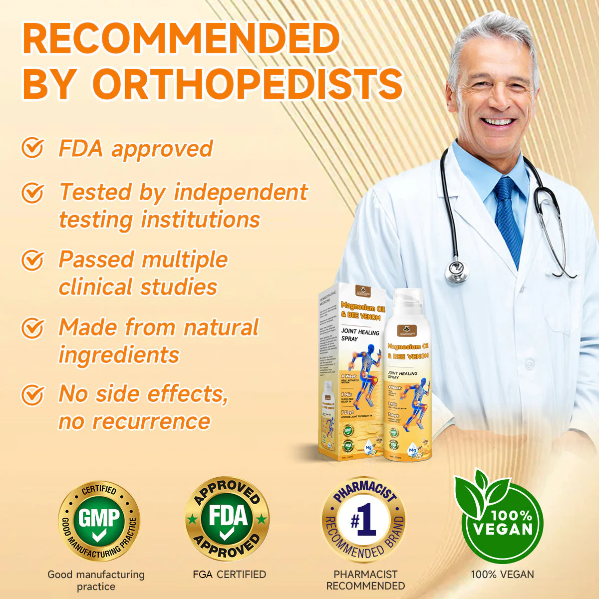 ADNOON™ Magnesium Oil & Bee Venom Joint Healing Spray Approved by the American Academy of Orthopaedic Surgeons (AAOS)