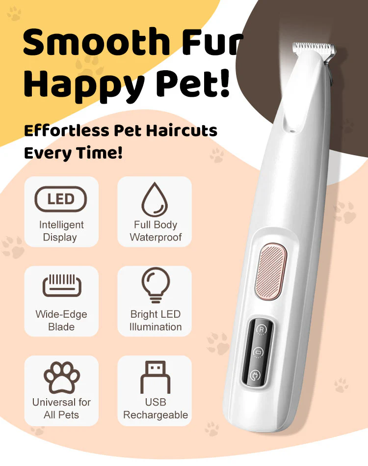 Limited-time offer today only! Waterproof Rechargeable Pet Shaver with LED Light