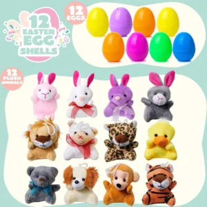 Prefilled Easter Eggs, Filled with Plush Animal Toys