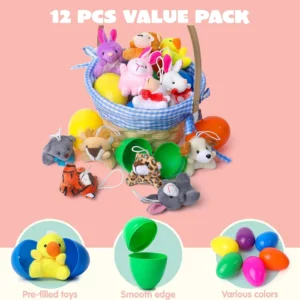 Prefilled Easter Eggs, Filled with Plush Animal Toys