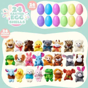 Prefilled Easter Eggs, Filled with Plush Animal Toys