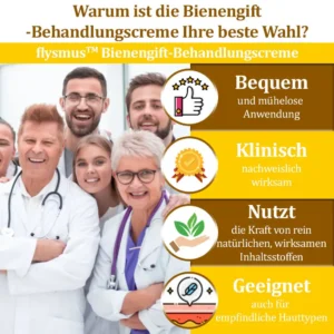 flysmus™Bienengift-Behandlungscreme🐝: Behandlung von Ekzemen, Akne, Altersflecken, Krampfadern, Hautrissen, Pilzinfektionen, Warzen