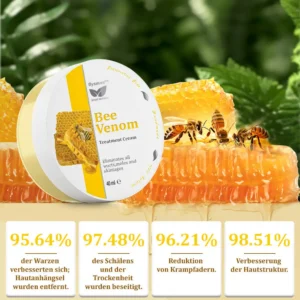 flysmus™Bienengift-Behandlungscreme🐝: Behandlung von Ekzemen, Akne, Altersflecken, Krampfadern, Hautrissen, Pilzinfektionen, Warzen