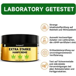 Ourlyard™ Extra Starker Hanfcreme👨‍⚕️Vom Deutsche Gesellschaft für Orthopädie und Unfallchirurgie (DGOU) genehmigt