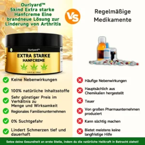 Ourlyard™ Extra Starker Hanfcreme👨‍⚕️Vom Deutsche Gesellschaft für Orthopädie und Unfallchirurgie (DGOU) genehmigt