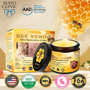 VLSVLS™ Bee Venom Skin Restoration Cream, Anti-aging, Hydrating, Skin Repair, Even Tone, Acne and Dark Spot Treatment, Wart and Mole Removal, Psoriasis Relief