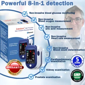 Zakdavi™ High Precision Non-invasive Glucose Meter 👨‍⚕️Clinical certification & 99.9% Accuracy