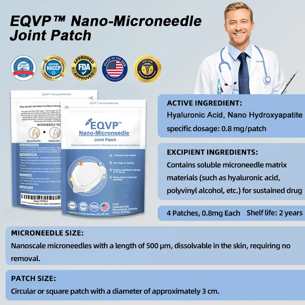 EQVP® Hyaluronic Acid Nano-microneedle joint patch