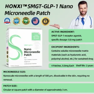 Honxi™ SMGT-GLP-1 Nano Microneedle Patch（Painless, long-lasting, addressing diabetes, obesity, and cardiovascular diseases)