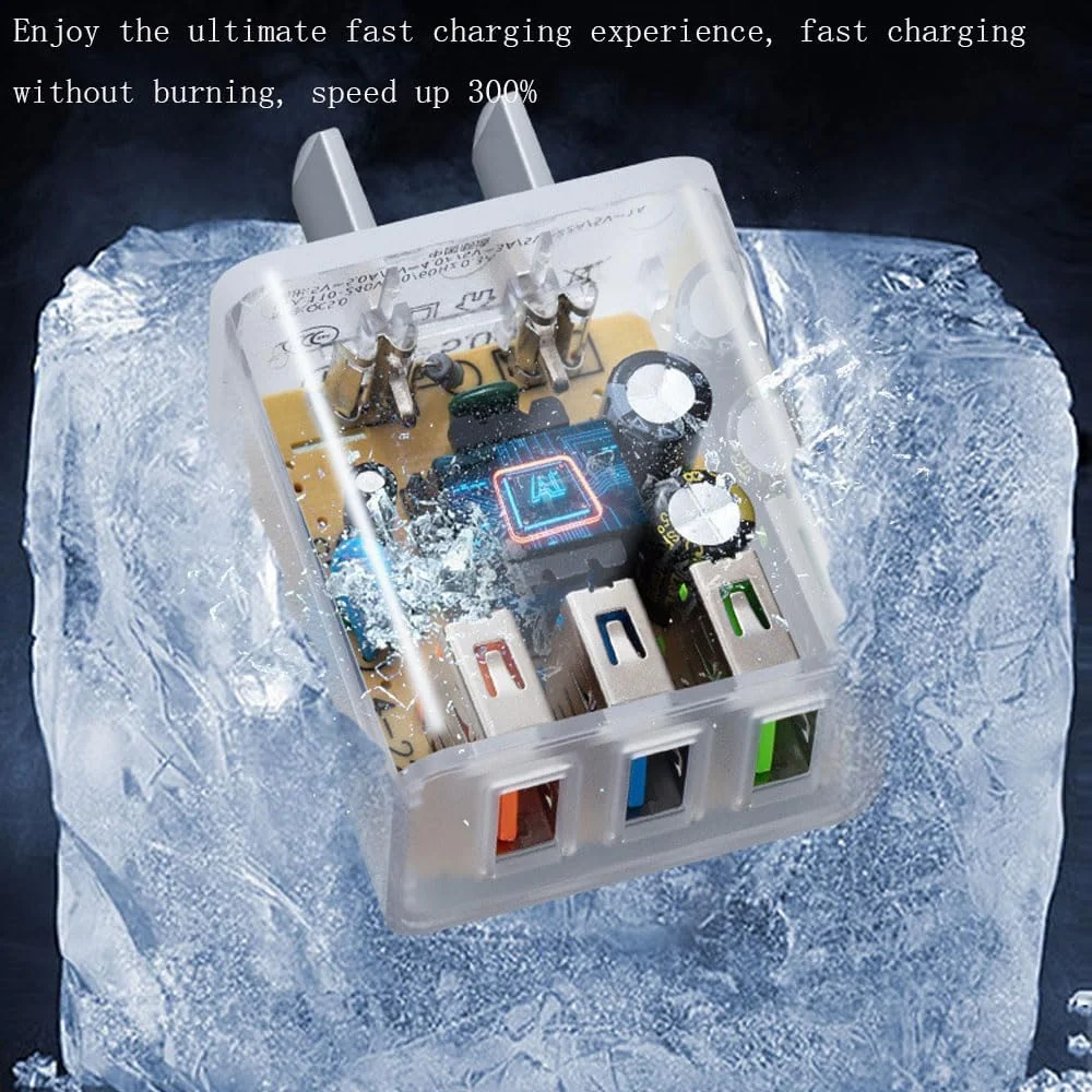 NOWORDUP® Transparent Intelligent QC4.0 Adapter (2:3:5 Ports)
