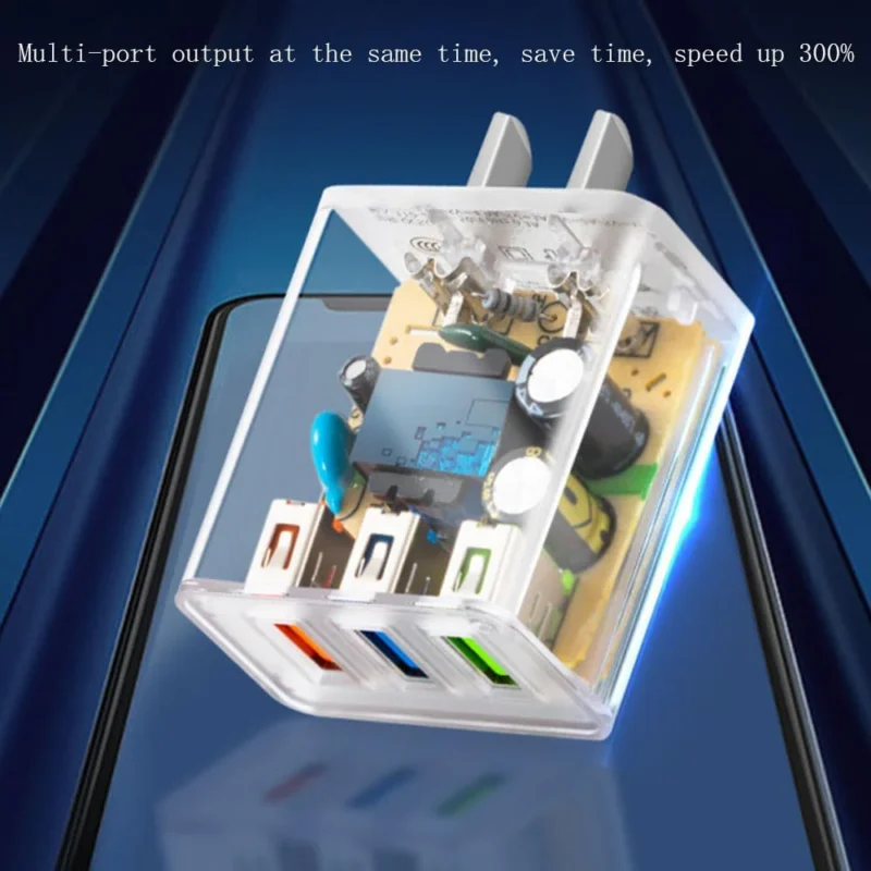 NOWORDUP® Transparent Intelligent QC4.0 Adapter (2:3:5 Ports)