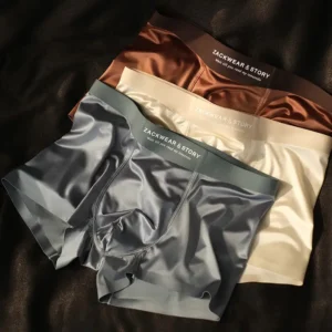 Luxury Ice Silk Men's Boxers---Antibacterial Silk Lining 🐰