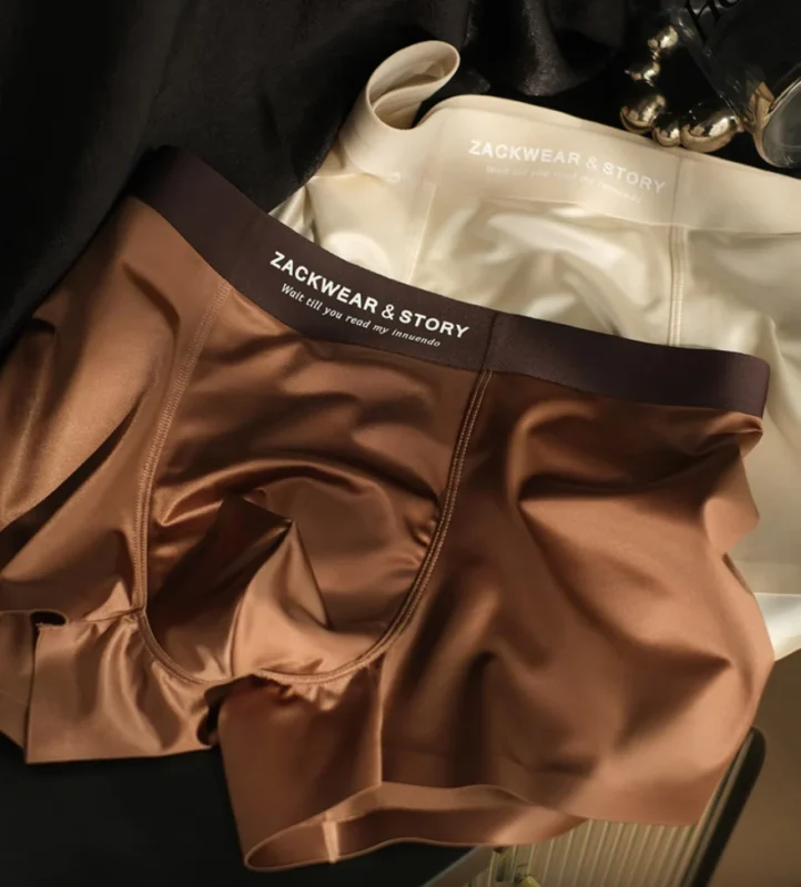 Luxury Ice Silk Men's Boxers---Antibacterial Silk Lining 