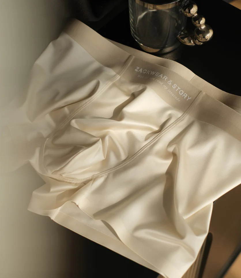 Luxury Ice Silk Men's Boxers---Antibacterial Silk Lining 