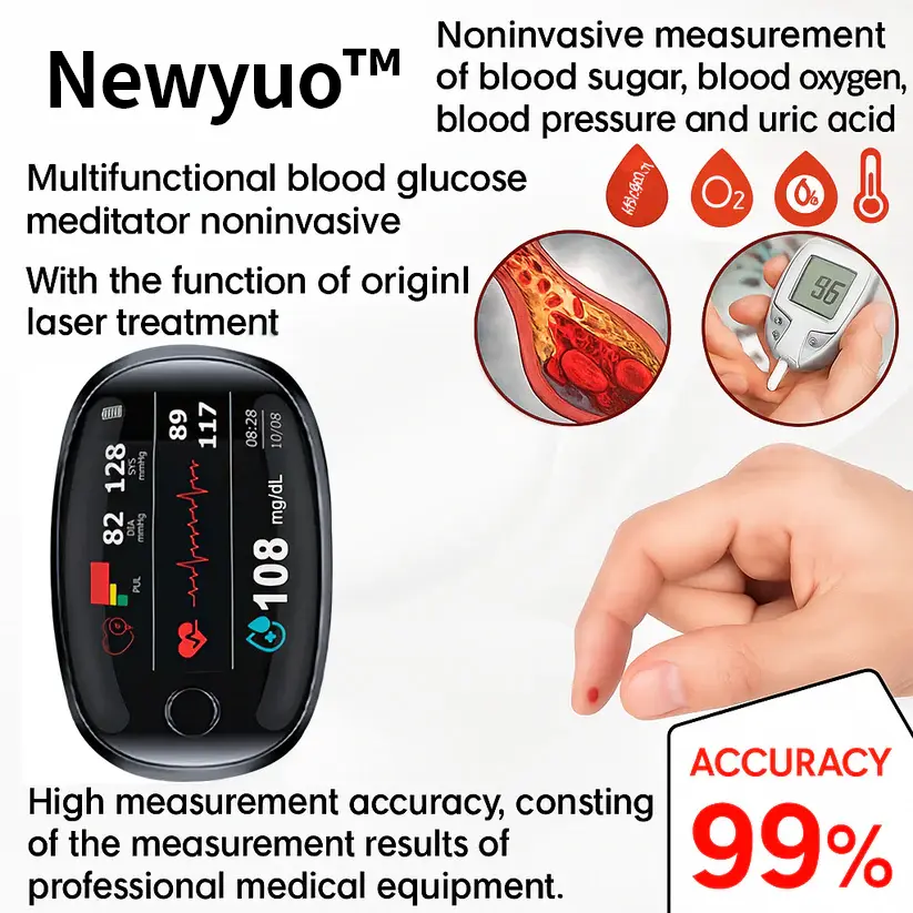 Newyuo™ Non-Invasive Blood Glucose Meter—99.97% Accuracy