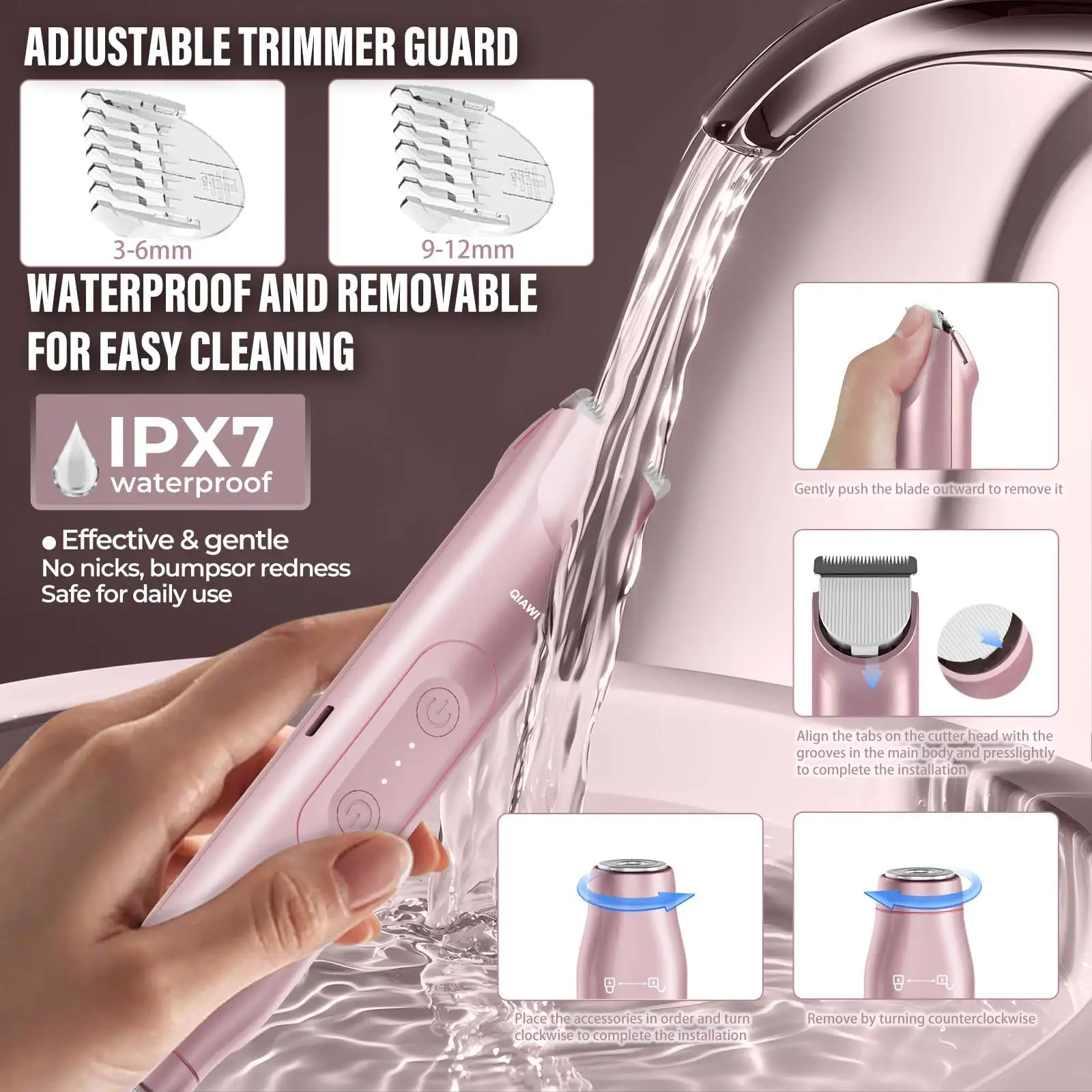 QIAWI 2-in-1 Ladies Hair Removal Device – Dual Blade Design
