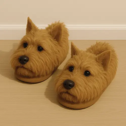 Super Realistic Dog Plush Slippers — Feel Like Walking with Your Dog Every Step