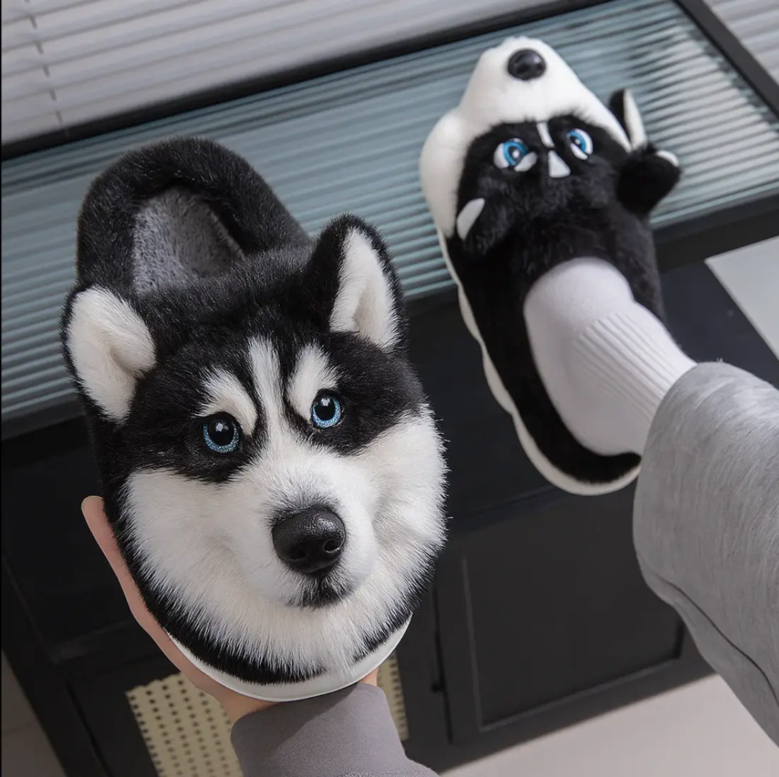 Super Realistic Dog Plush Slippers — Feel Like Walking with Your Dog Every Step