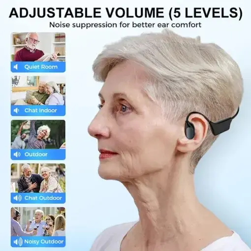 Cougex Bone Conduction Smart Hearing Aid Bluetooth Earphones