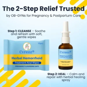 Cvreoz® Herbal Hemorrhoid Treatment Anal Spray + Wipes