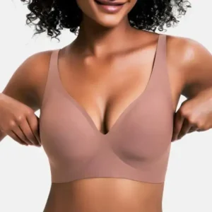 NESLEMY Wireless Womens Comfortable Wireless Bras Push Up Bralettes Seamless Tshirts Bras Deep V