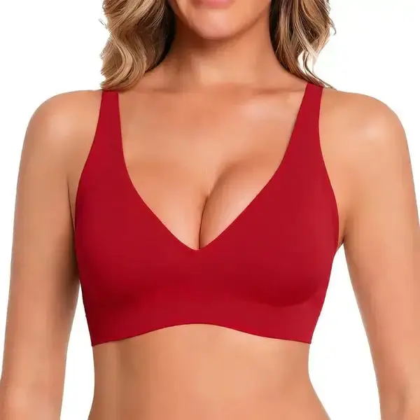 NESLEMY Wireless Womens Comfortable Wireless Bras Push Up Bralettes Seamless Tshirts Bras Deep V