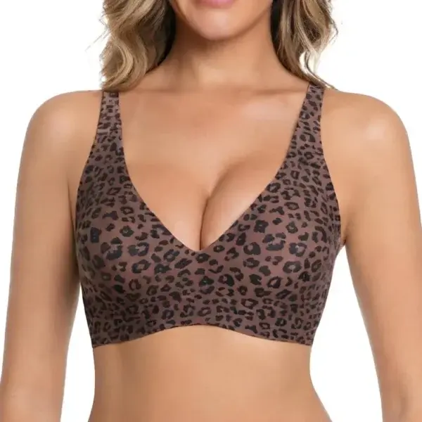 NESLEMY Wireless Womens Comfortable Wireless Bras Push Up Bralettes Seamless Tshirts Bras Deep V