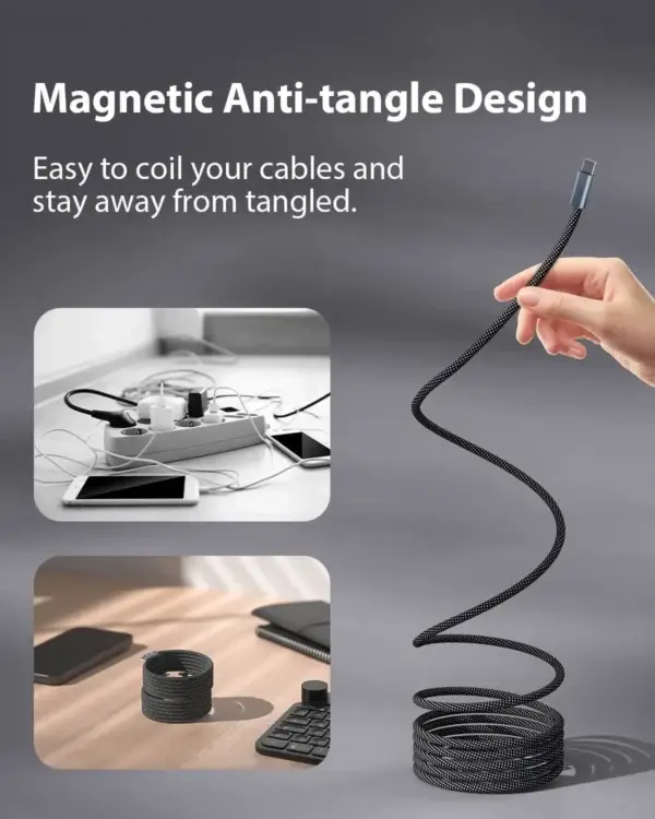 QIAWI™ Magnetic Anti-Tangle Charging Cable